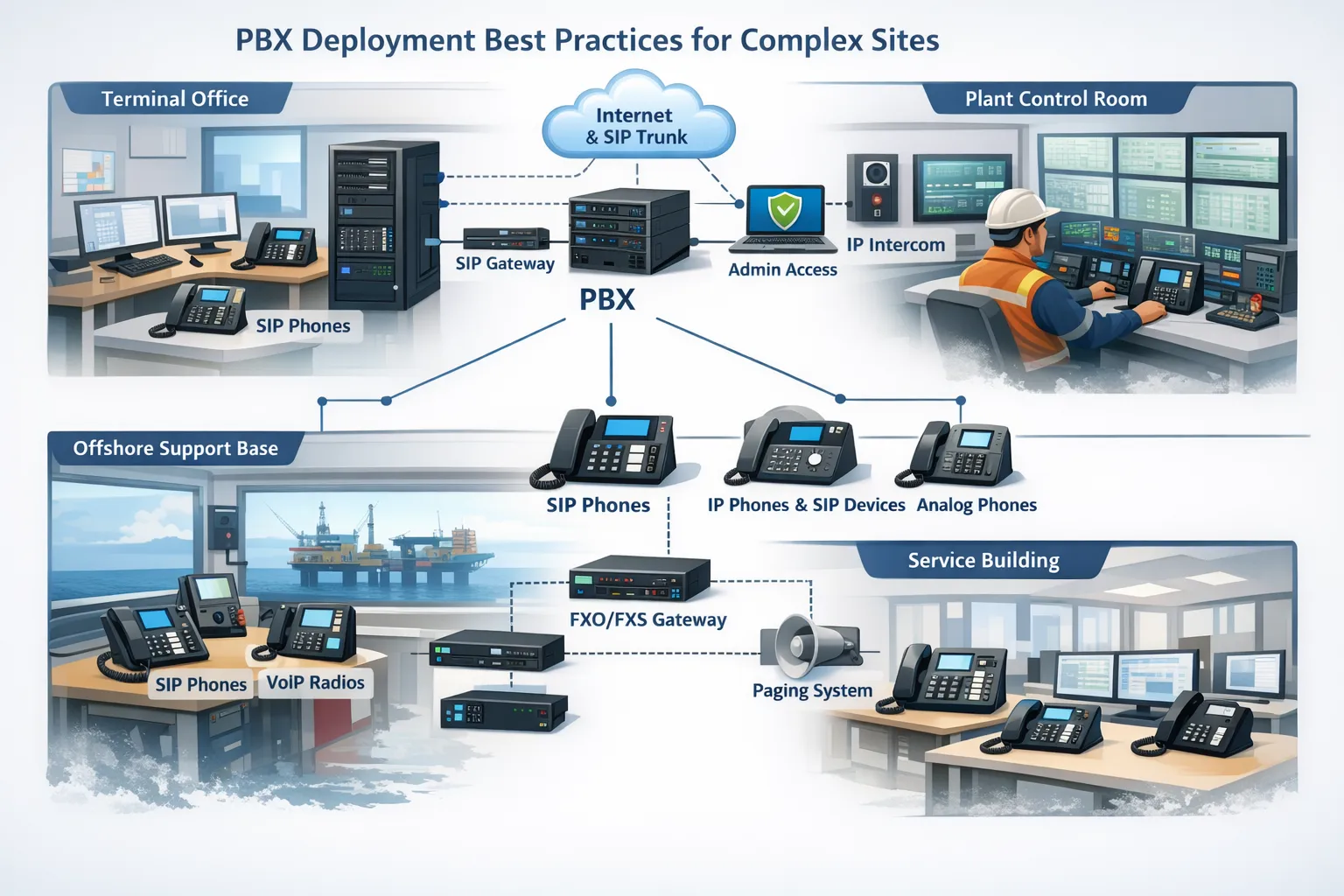 Best Practices für die PBX-Bereitstellung in komplexen Standorten