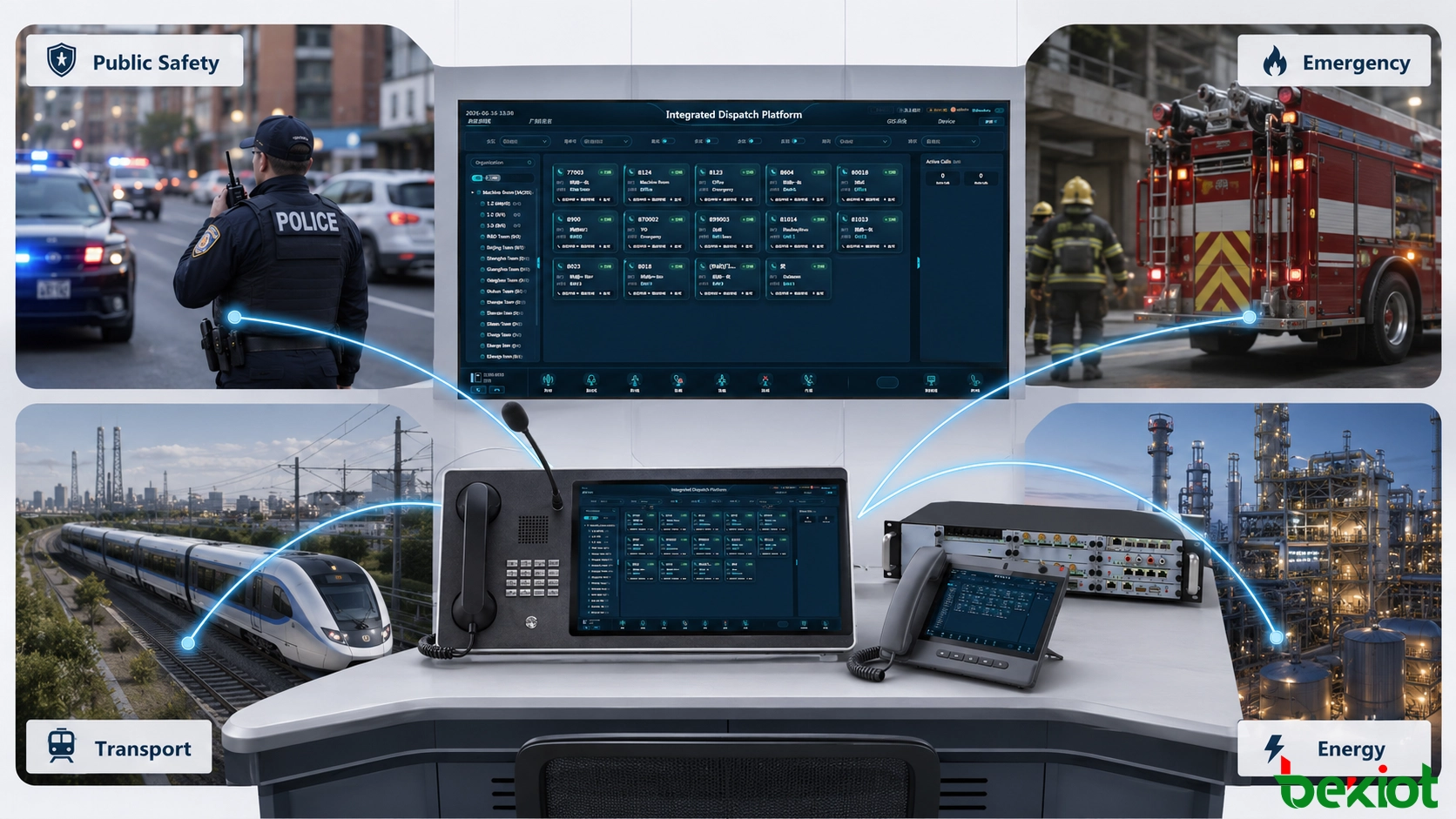 Anwendungen einer Android-Dispatch-Konsole in öffentlicher Sicherheit, Notfallrettung, Verkehr, Energieanlagen, Bergbau und mobilen Kommandozentralen